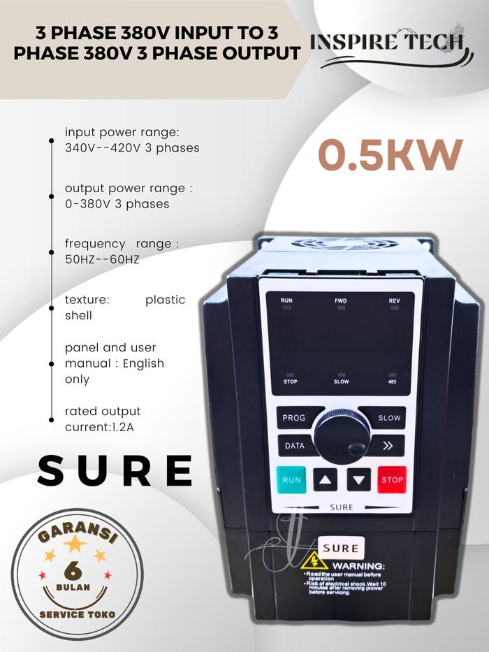Gambar INVERTER 3 phase input To 380 V 3 phase output 380 V Drive - 380V/0.5kw dari inspiretech undefined Tokopedia