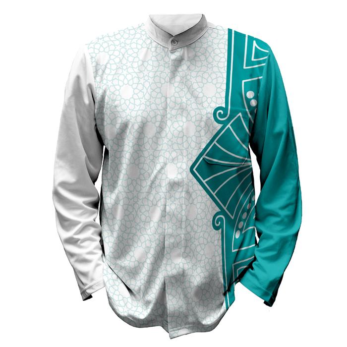 Gambar Baju Koko Jersey Muslim Abstrak Collorfull Hijau Tosca 04 Custom Print - PANJANG, XXL dari Twoseasons Apparel undefined Tokopedia