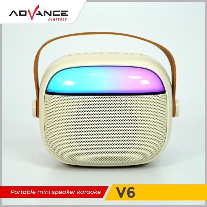 Gambar Speaker Advance V6 Portable LED 2 MIC Karaoke Bluetooth - Cream dari Advance Digitals Store1 undefined Tokopedia