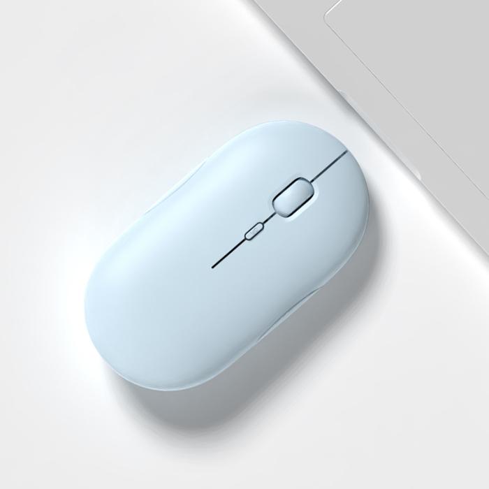 Gambar GOOJODOQ Pebble Dual-Mode Wireless Mouse Bluetooth 2.4G+5.0 PC Tablet - Biru Muda dari Goojodoq Professionals undefined Tokopedia