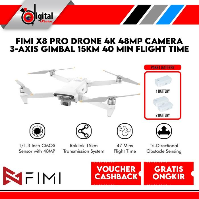 Gambar FIMI X8 PRO Drone 4K 48MP Camera 3-Axis Gimbal 15KM 40 Min Flight Time - STANDART, 1 BATERAI dari digitalstore86 undefined Tokopedia