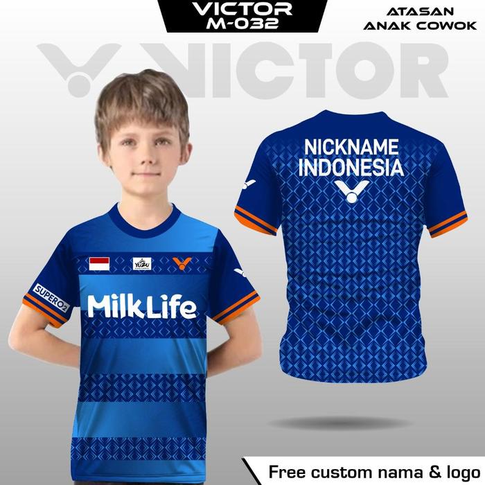 Gambar Jersey badminton victor anak baju bulu tangkis praveen melati kaos - Biru, 0 dari Toko Tyui undefined Tokopedia