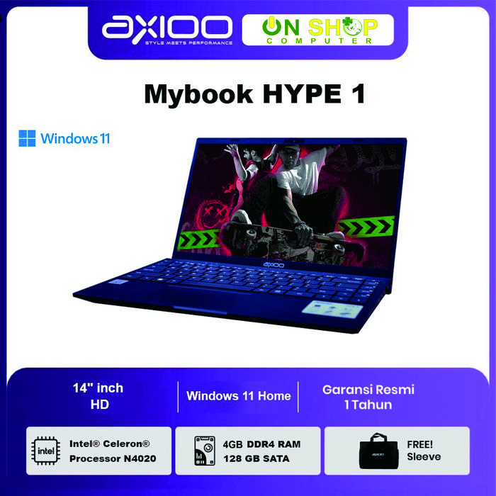 Gambar AXIOO Mybook HYPE 1 Intel N4020 RAM 4GB SSD 128GB Windows 11 Home dari On Shop Computer undefined Tokopedia