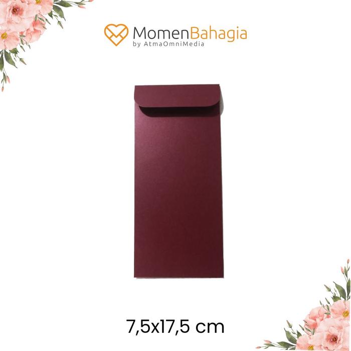 Gambar Amplop Angpao Uang Angpao Lebaran Jasmine Warna Tua Ukuran 7.5x17.5 - Maroon dari momenbahagia Kota Administrasi Jakarta Selatan 2 Tokopedia