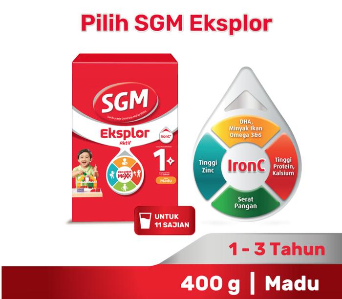 Gambar Sgm Eksplor 1+ Pro-Gressmaxx Susu Pertumbuhan 400G - Madu dari K Accesories undefined 3 Tokopedia