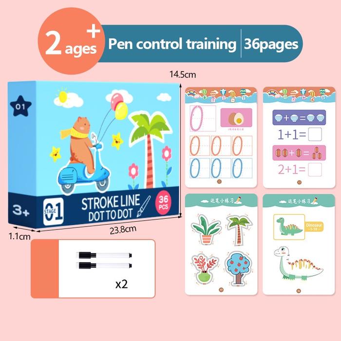 Gambar Pen holding training wipe clean activities Books belajar menulis anak - 36 halaman  dari Thaya Store 2 undefined Tokopedia