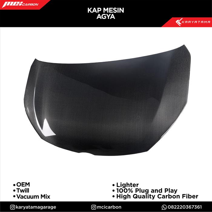 Gambar Kap Mesin Agya Carbon OEM Style | MCI Carbon by Karyatama dari MCI Carbon undefined Tokopedia