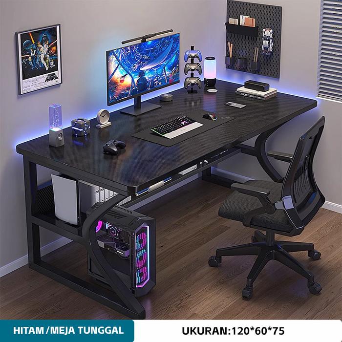 Gambar KUCADI  Meja Gaming Meja Komputer Meja Belajar Hitam Meja Kantor - 120 CM dari KUCADI Shop undefined Tokopedia