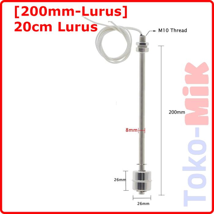 Gambar LURUS STAINLESS 304 LEVEL FLOAT SWITCH SENSOR SAKLAR PELAMPUNG CAIRAN - L200-LURUS dari Toko-MIK undefined Tokopedia