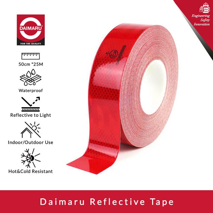 Gambar Daimaru Reflective Tape Safety Sticker Diamond Scotlite 50mmx25M - Merah - Merah dari Daimaru undefined Tokopedia