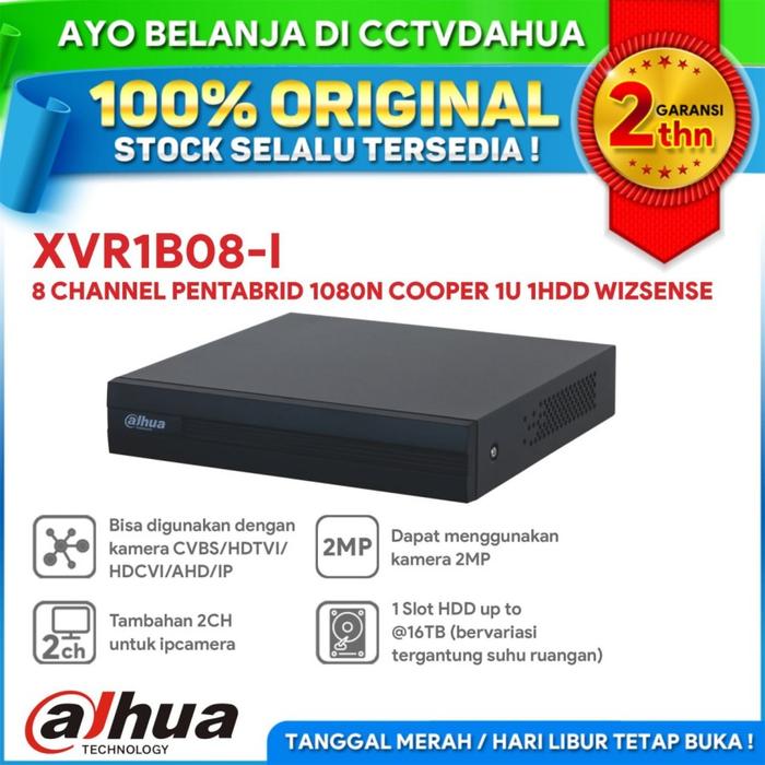 Gambar DVR / XVR DAHUA COOPER 8CHANNEL 1080P / XVR1A08 - XVR1B08-I, NON dari cctvdahua undefined Tokopedia