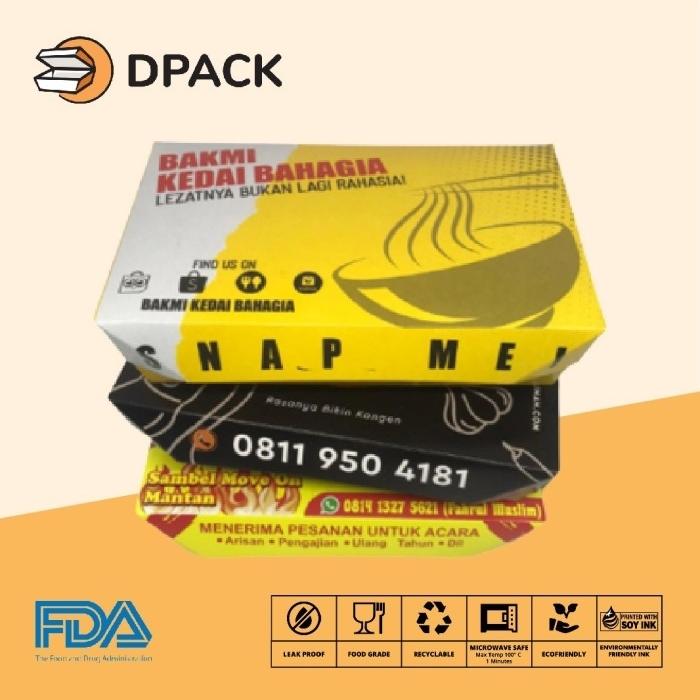 Gambar CUSTOM PRINT Paper Lunch Box Size M Food Grade|Minimum 100 pcs - 10000pcs dari Dpack Tangerang undefined Tokopedia