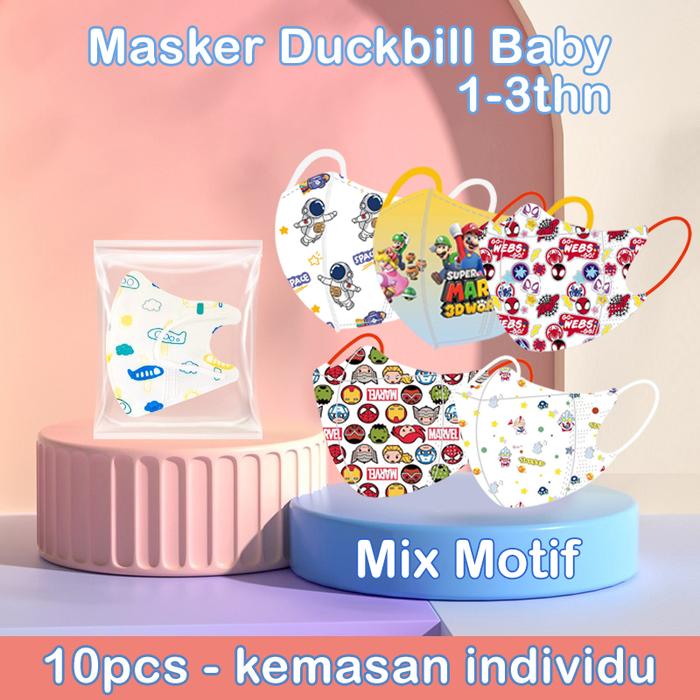 Gambar Masker Duckbill Baby Bayi Balita 0-3 Tahun | Masker Anak Duckbill - 1-3thn MixCo 10 dari Flicky undefined Tokopedia