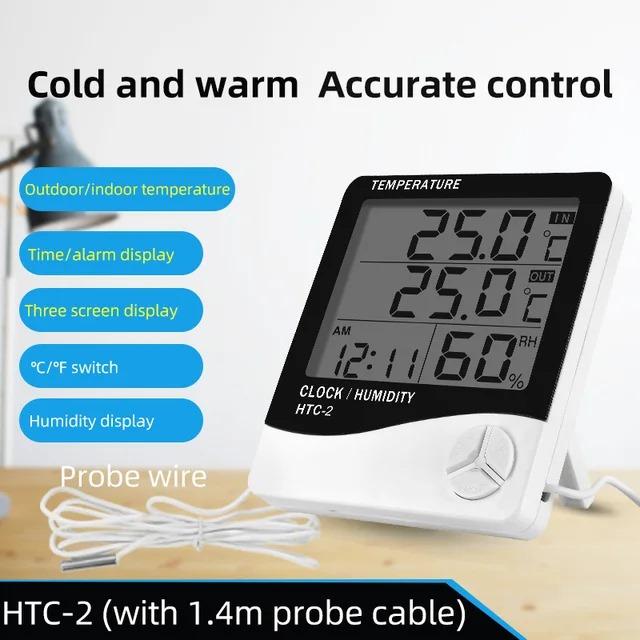 Gambar HTC-2 Termometer Hygrometer Ruangan Digital Jam Thermometer In/Out - htc 2 dari Dilate Shop Kota Surabaya Tokopedia