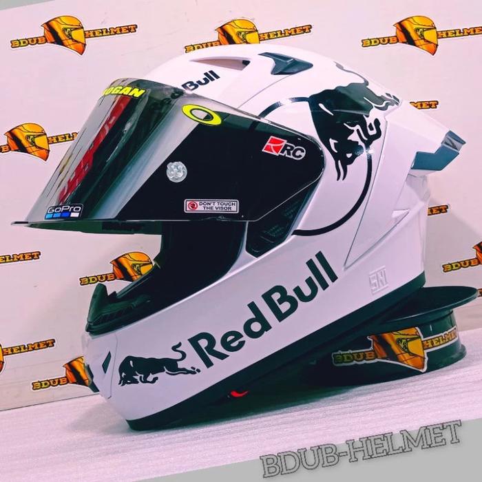 Gambar HELM FULL FACE ALV GENESIS SOLID WHITE MONSTER ENERGY PAKET GANTENG - WH R.BUL V.SIL, L dari jodoh Helmet undefined Tokopedia