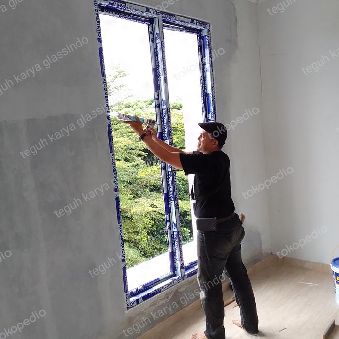 Gambar kusen aluminium type 4" Alexindo waran fowder coating white dari teguh karya glassindo undefined Tokopedia