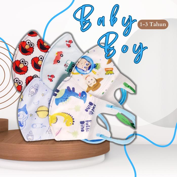 Gambar Masker Duckbill Baby Bayi Balita 0-3 Tahun | Masker Anak Duckbill - DB 1-3th Cowo50 dari Flicky undefined Tokopedia