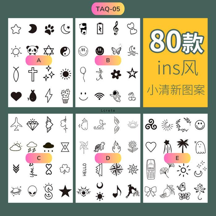Gambar Sticker Tato Kecil Aesthetic Tato Temporer Temporary Tattoos - TAQ-05, B dari Lcrete Indonesia undefined Tokopedia