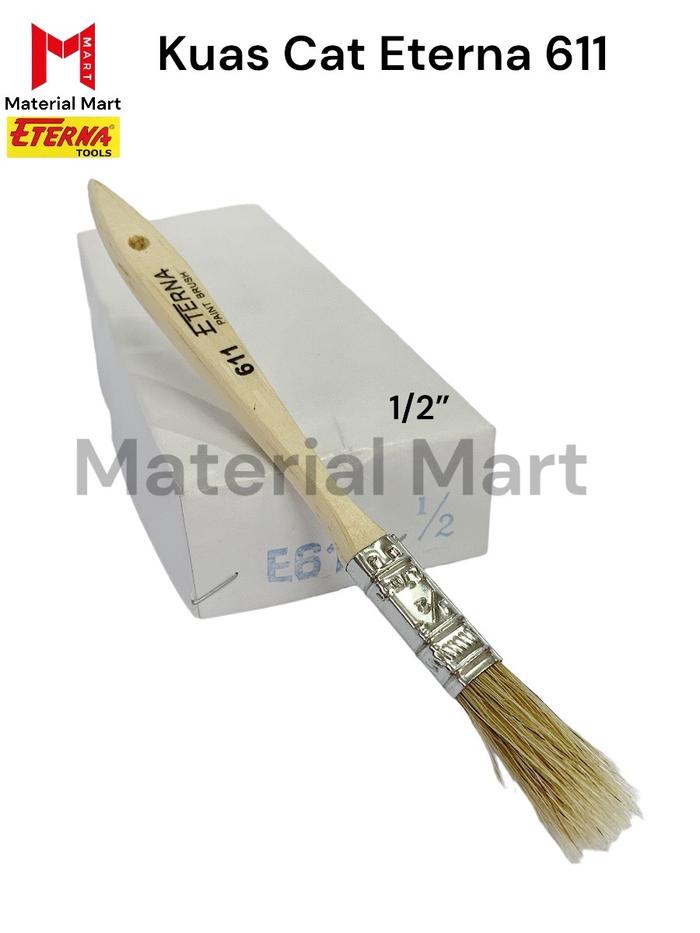 Gambar Kuas Cat Eterna 611 | Kuas Eterna 611 | Paint Brush | Kuas Cat Tembok - 1/2 Inch dari Material Mart Indonesia undefined Tokopedia