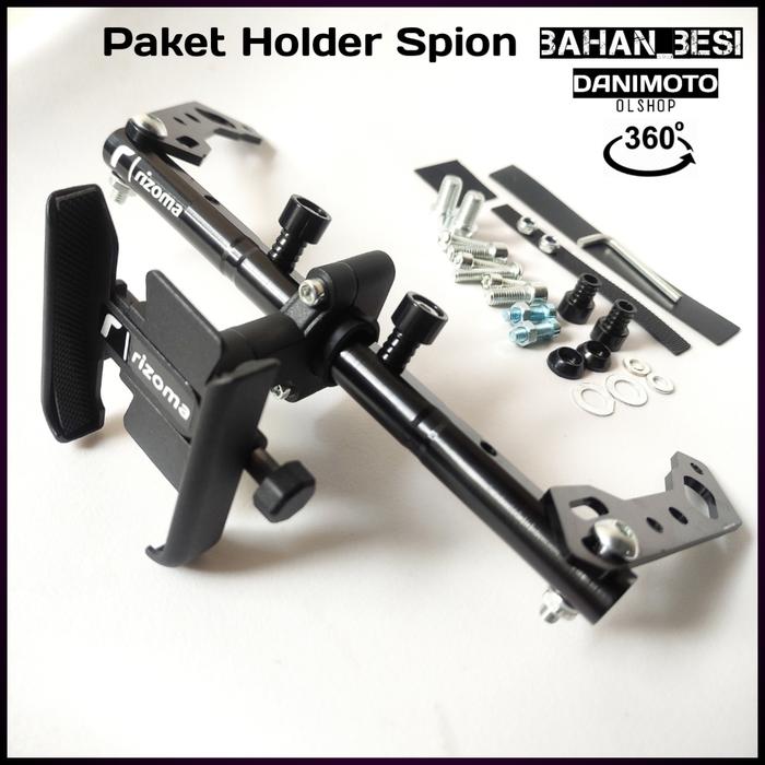 Gambar PAKET HOLDER HP + DUDUKAN BRACKET SPION STANG MOTOR VARIO NMAX PCX ADV - Paket Spion dari DanimotoOlshop undefined Tokopedia