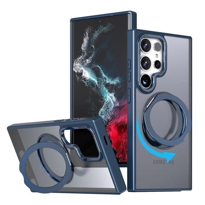 Gambar Samsung S24 / S24 Plus / S24 Ultra Premium Magnetic Ring Rotate Case - NAVY BLUE, S24 PLUS dari i-case undefined Tokopedia