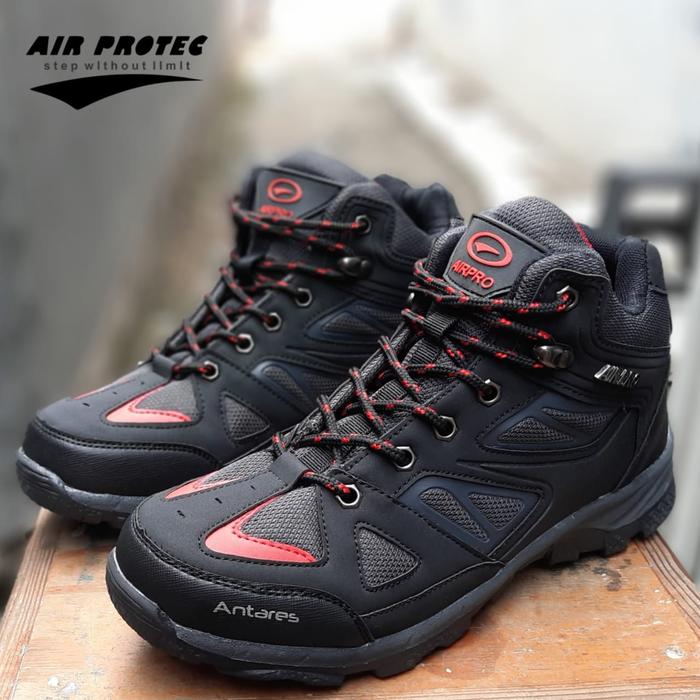 Gambar Sepatu Gunung Air Pro Mid Cut Outdoor / Sepatu Hiking Air Pro Boot - Hitam Merah dari Jagoanelite Sport undefined Tokopedia