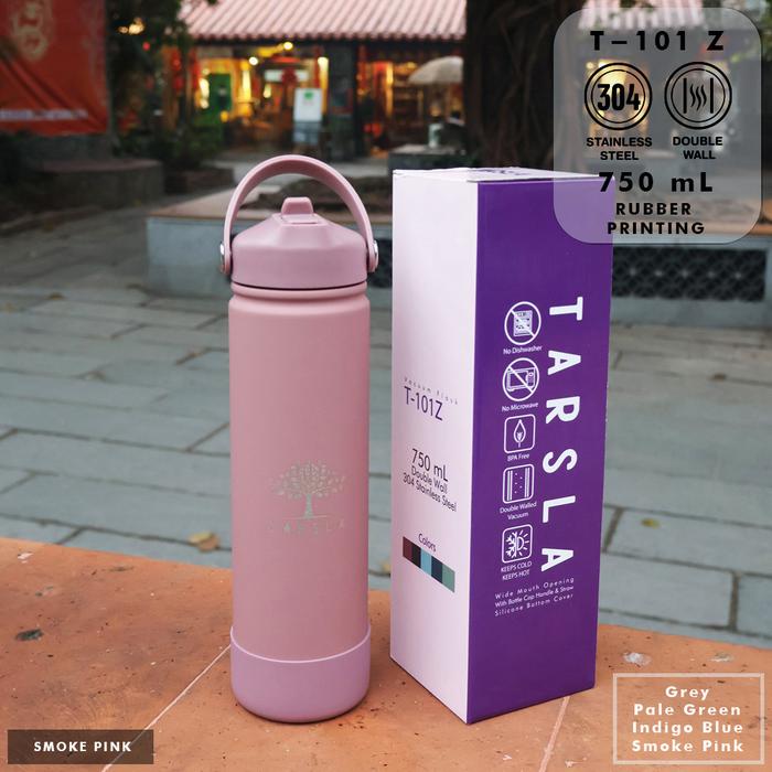 Gambar Botol Tumbler Stainless T-101 Z Hot & Cold With Straw 750ml - Merah Muda dari Ollahomeliving undefined Tokopedia