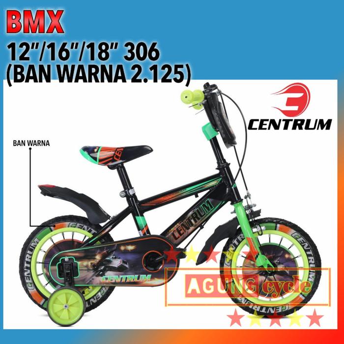 Gambar SEPEDA BMX CENTRUM 12 16 18 INCH ANAK LAKI BAN POMPA - CENTRUM HIJAU, 12 dari agungcycle undefined Tokopedia
