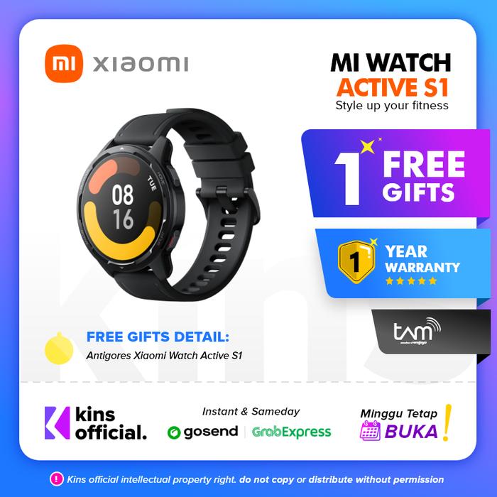 Gambar Xiaomi Smart Watch S1 Active Layar AMOLED 1,43 60Hz 5ATM - S1 Active Black, Garansi Resmi dari KINS Indonesia undefined Tokopedia