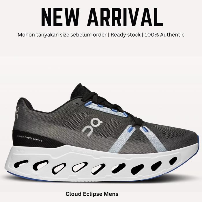 Gambar On Running Cloudeclips | sepatu lari pria long run ORIGINAL 100% - Black Frost Men dari MYSHOES 22 undefined Tokopedia