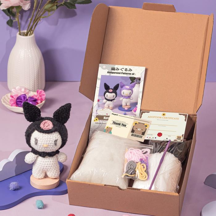 Gambar DIY Crochet Amigurumi Kuromi / Do It Yourself Boneka Rajut Sanrio - Classic, Stand dari GumiiCraft undefined Tokopedia