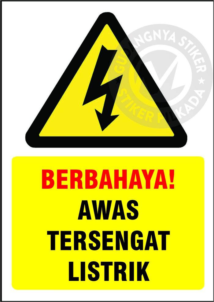 Gambar STIKER VINYL BERBAHAYA TERSENGAT LISTRIK - A5 15x20cm dari StikerPilkada2000 undefined Tokopedia