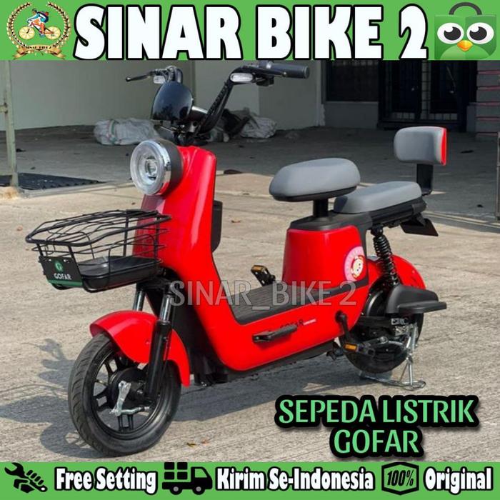 Gambar Sepeda Listrik GOFAR 1 Electric Bike 500 Watt Terbaru - Red dari Sinar Bike 2 undefined Tokopedia