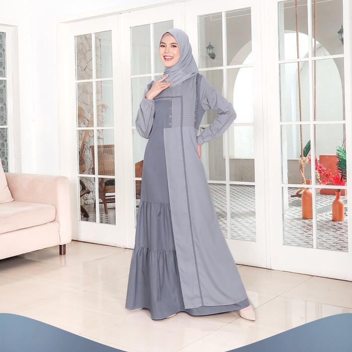 Gambar Baju Couple Keluarga Terbaru + Seply Sarimbit EKSIS 234 ALLURE BLUE - Gamis Ibu, XS dari Qabus undefined Tokopedia