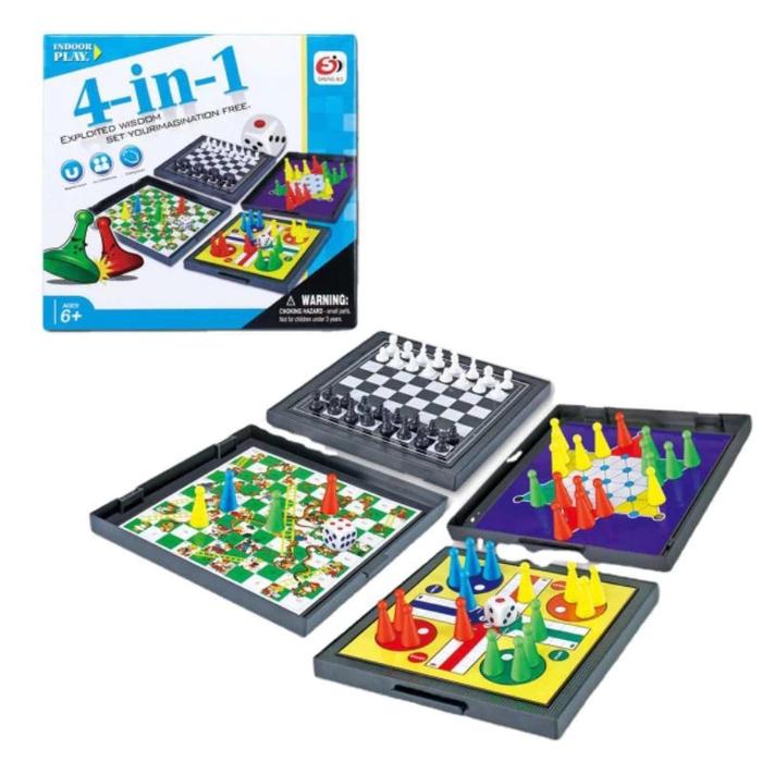 Gambar Mainan Papan Magnet Ular Catur Ludo Halma Board Game Magnetic 4 in 1 dari Uncle Toys 88 undefined Tokopedia
