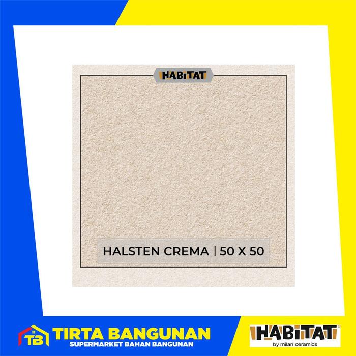 Gambar HABITAT KERAMIK 50 X 50 SERIES HALSTEN KW 1/ KERAMIK LANTAI - Halsten Cream dari Tirta Bangunan Kota Depok Tokopedia