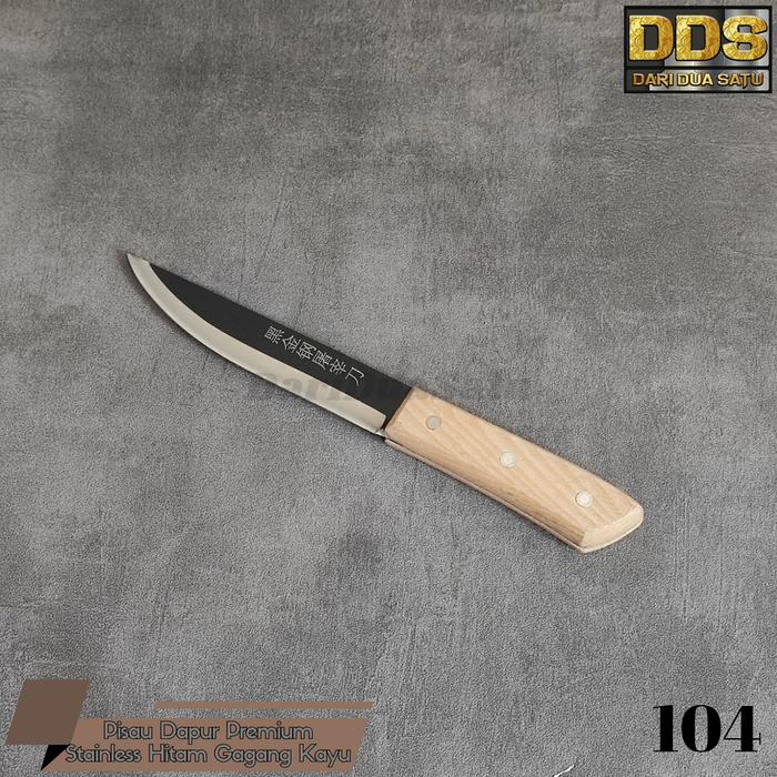 Gambar Pisau Dapur Stainless Hitam Gagang Kayu Premium Tajam - 104 dari DariDuaSatu undefined Tokopedia