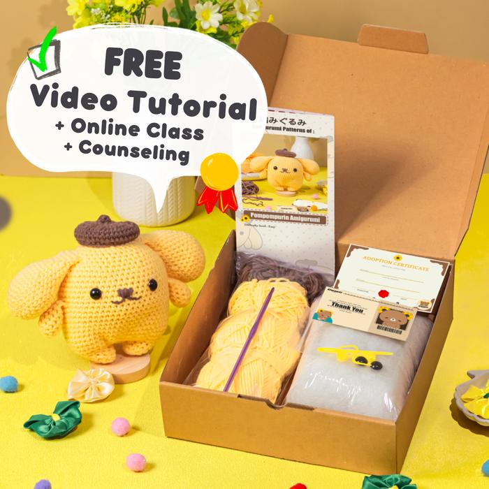 Gambar DIY Crochet Amigurumi Pompompurin / Do It Yourself Boneka Rajut Sanrio - Stand dari GumiiCraft undefined Tokopedia
