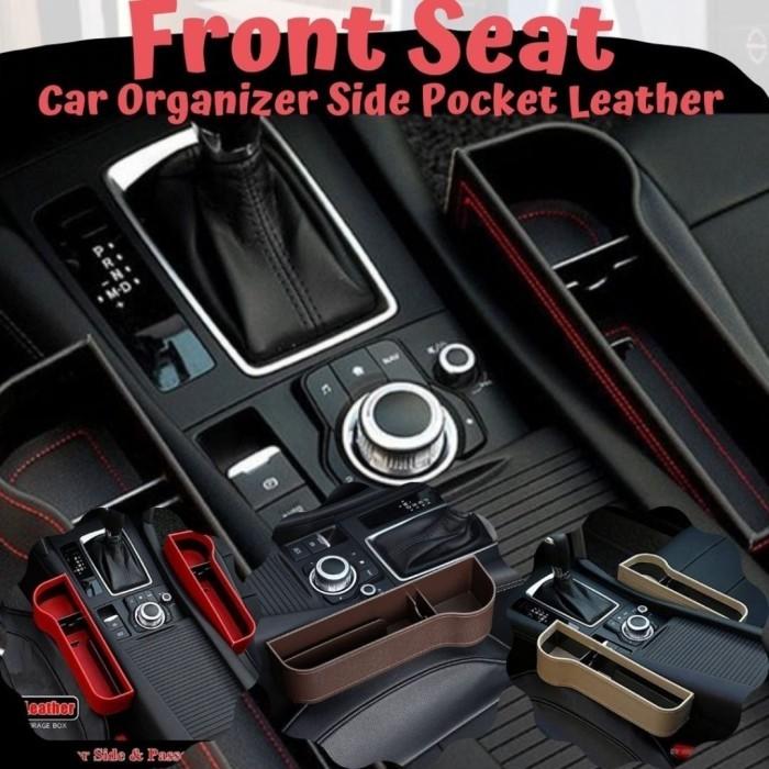 Gambar Front Seat Pocket Leather Car Organizer Side Aksesoris Accessories Car - Hitam Merah dari SS Brothers undefined Tokopedia