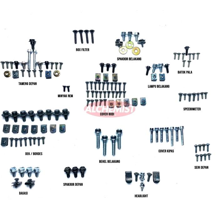 Gambar Baut full set Vario 110 karbu - baut full body Honda Vario lama dari dulz motor undefined Tokopedia