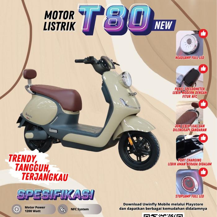 Gambar sepeda listrik uwinfly t80 1200 watt - Kuning dari Bandung Ponsel Official Store undefined Tokopedia