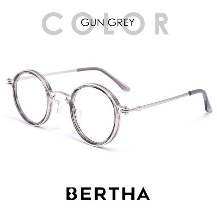 Gambar BERTHA Kacamata Frame Antiradiasi blueray Model Bulat Trendi 10749 - GUN GREY, Blueray Normal dari Bertha Indonesia undefined Tokopedia