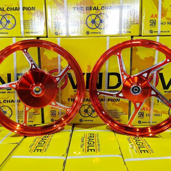 Gambar Velg VND AK55 Ring 14 Vario 125 /150,Beat,Scoopy,Vario 110 - Oren, Beat/Scoopy dari Bhotenk Online Shop undefined Tokopedia