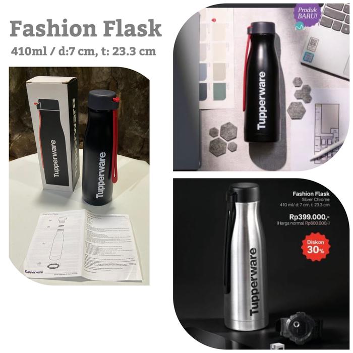 Tupperware Thermos Termos Botol Duo Tup Thermal Flask Hitam-Fashion F - Main Image
