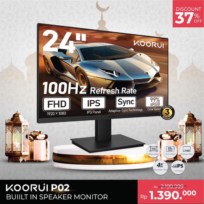 Gambar KOORUI 23.8 inch 100Hz IPS 4ms EyeCare Built-in Speakers Monitor P02 dari KOORUIOFFICIALINDONESIA undefined Tokopedia