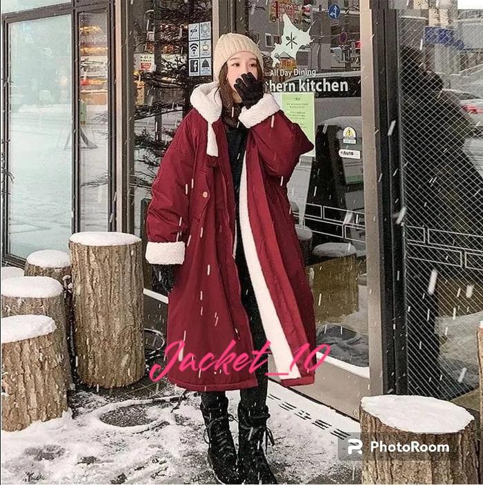 Gambar JAKET 10/ JAKET MANTEL WANITA/ COAT WANITA/ JAKET PANJANG WANITA KOREA - MAROON, M dari razi1store undefined Tokopedia