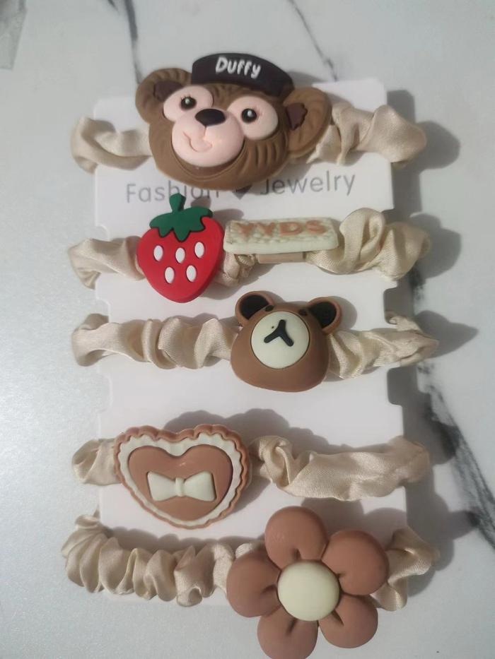 Gambar kunciran Kartun lucu Berkarakter Ikatan Karet Rambut Anak cakep Gemes - R5IN1 BROWN dari PAYDAY STORE_NEW undefined Tokopedia