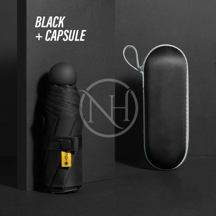 Gambar Payung Lipat Bentuk Kapsul Payung Lipat otomatis Anti UPF 50+ - KAPSUL HITAM dari Northern Haul undefined Tokopedia