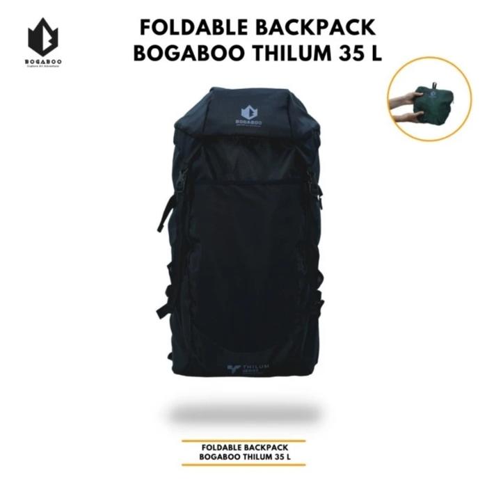 Gambar foldable backpack tas lipat summit bogaboo thilum 35L Waterproof ultralight camping bag pack tas bukan naturehike dhaulagiri - Hitam dari GROSIRAN OUTDOOR GEAR undefined Tokopedia