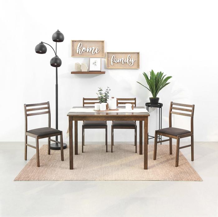 Gambar Set meja makan minimalis 4 kursi solid wood Meja makan minimalis dari Furniture ZuoYou undefined Tokopedia